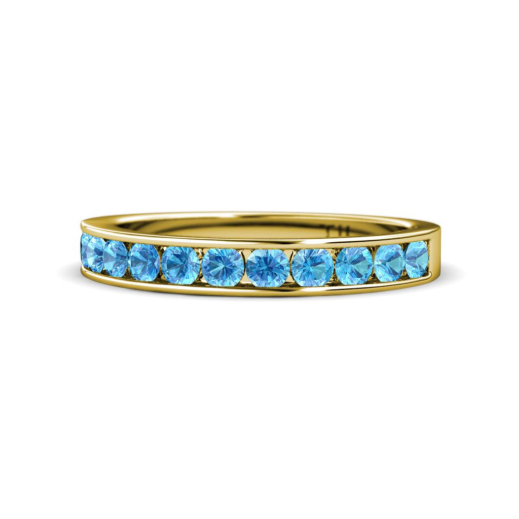 Kathiryn 2.70 mm Blue Topaz 11 Stone Wedding Band 