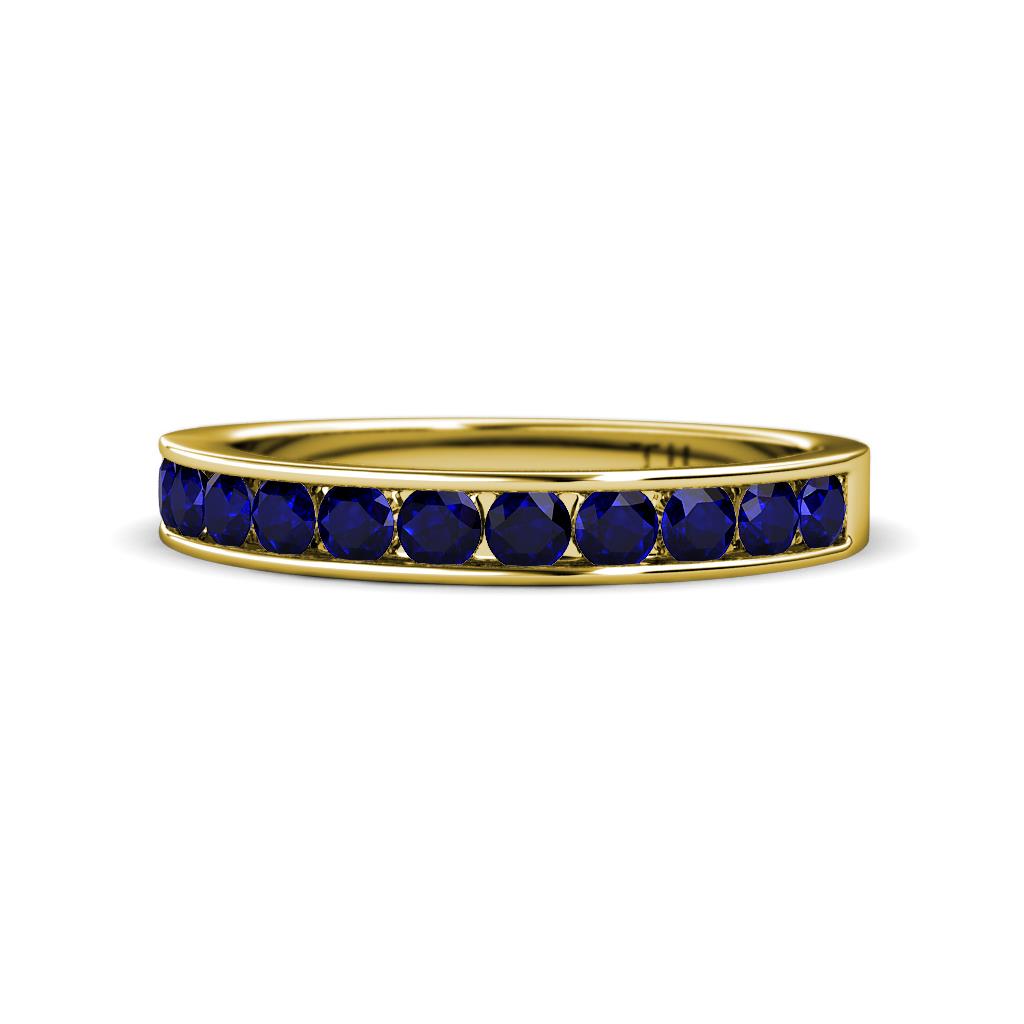 Kathiryn 3.00 mm Blue Sapphire 11 Stone Wedding Band 