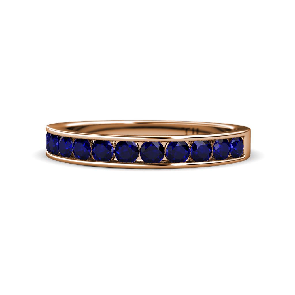 Kathiryn 3.00 mm Blue Sapphire 11 Stone Wedding Band 