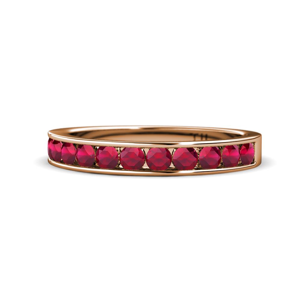 Kathiryn 3.00 mm Ruby 11 Stone Wedding Band 
