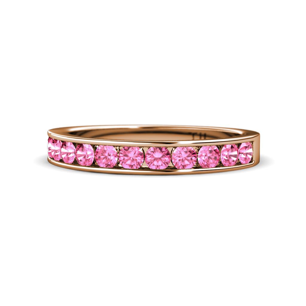 Kathiryn 3.00 mm Pink Sapphire 11 Stone Wedding Band 