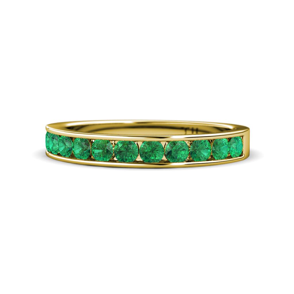 Kathiryn 3.00 mm Emerald 11 Stone Wedding Band 