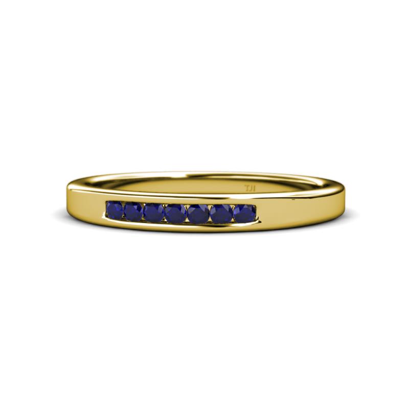Kathiryn 2.00 mm Blue Sapphire 7 Stone Wedding Band 