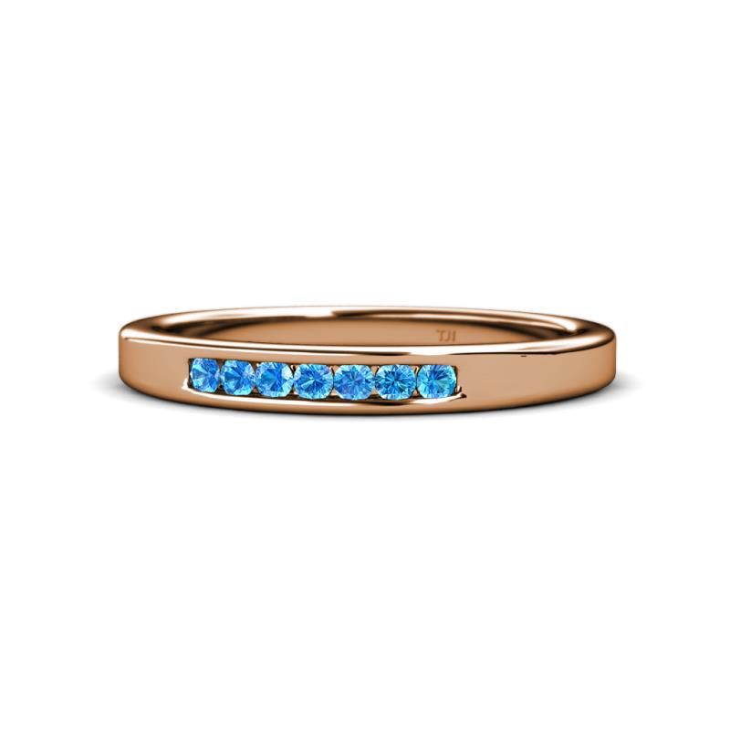 Kathiryn 2.00 mm Blue Topaz 7 Stone Wedding Band 