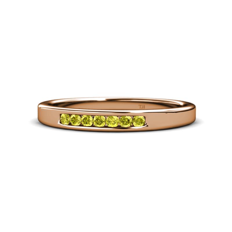 Kathiryn 2.00 mm Yellow Diamond 7 Stone Wedding Band 