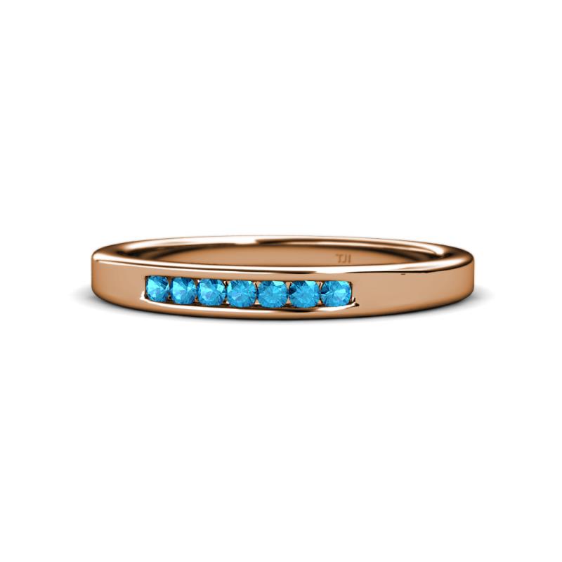 Kathiryn 2.00 mm London Blue Topaz 7 Stone Wedding Band 