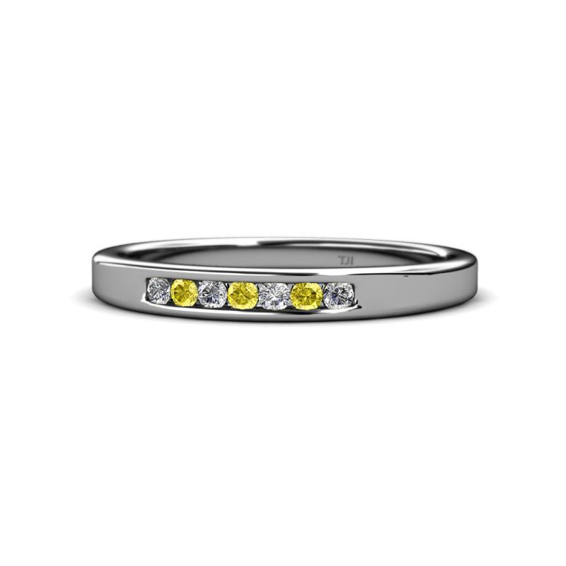 Kathiryn 2.00 mm Yellow Sapphire and Diamond 7 Stone Wedding Band 