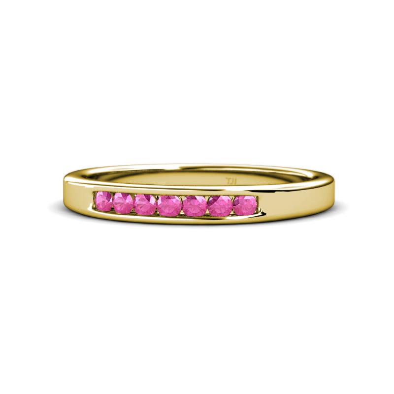 Kathiryn 2.40 mm Pink Sapphire 7 Stone Wedding Band 