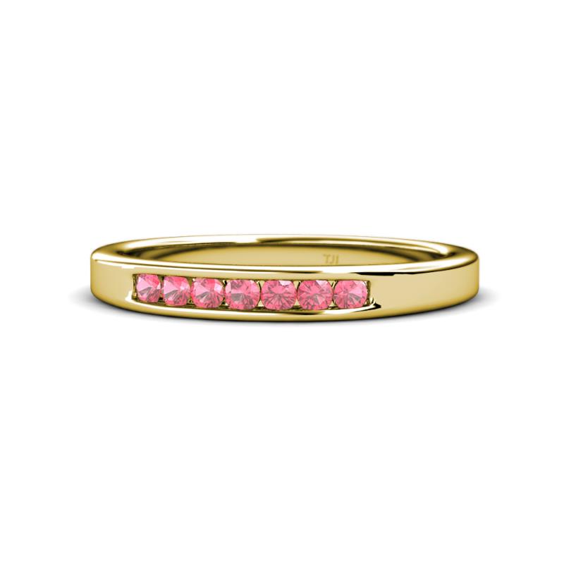 Kathiryn 2.40 mm Pink Tourmaline 7 Stone Wedding Band 