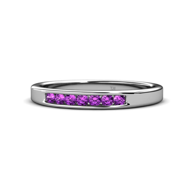 Kathiryn 2.40 mm Amethyst 7 Stone Wedding Band 