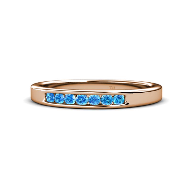 Kathiryn 2.40 mm Blue Topaz 7 Stone Wedding Band 