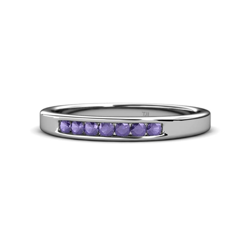 Kathiryn 2.40 mm Iolite 7 Stone Wedding Band 