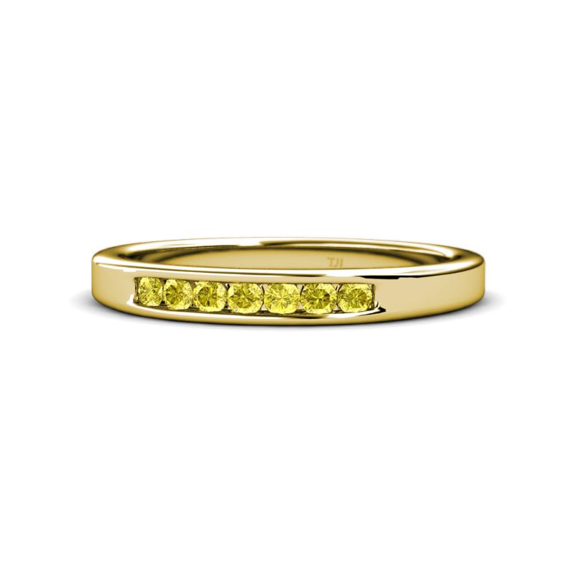 Kathiryn 2.40 mm Yellow Sapphire 7 Stone Wedding Band 