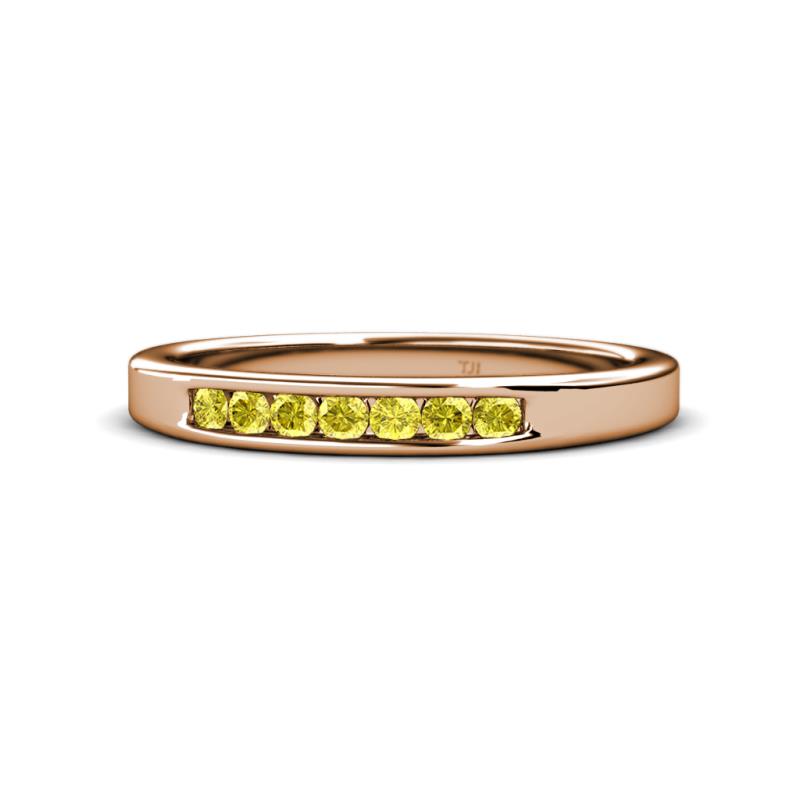 Kathiryn 2.40 mm Yellow Sapphire 7 Stone Wedding Band 