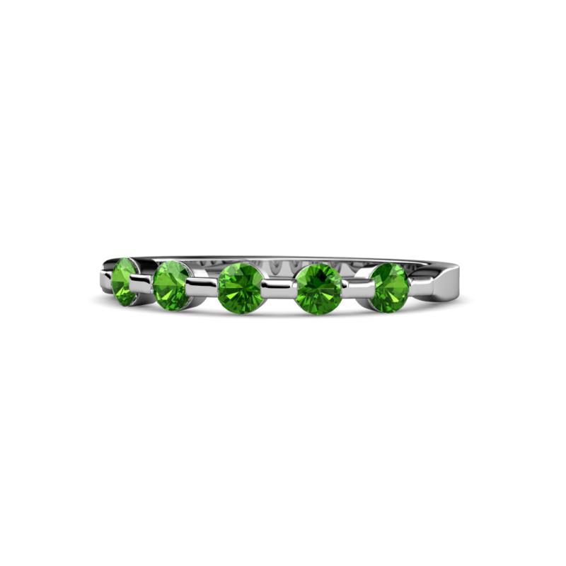 Keva 3.00 mm Green Garnet 5 Stone Wedding Band 