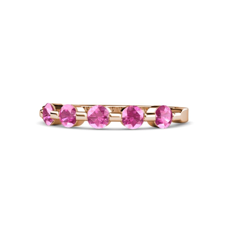 Keva 3.40 mm Pink Sapphire 5 Stone Wedding Band 