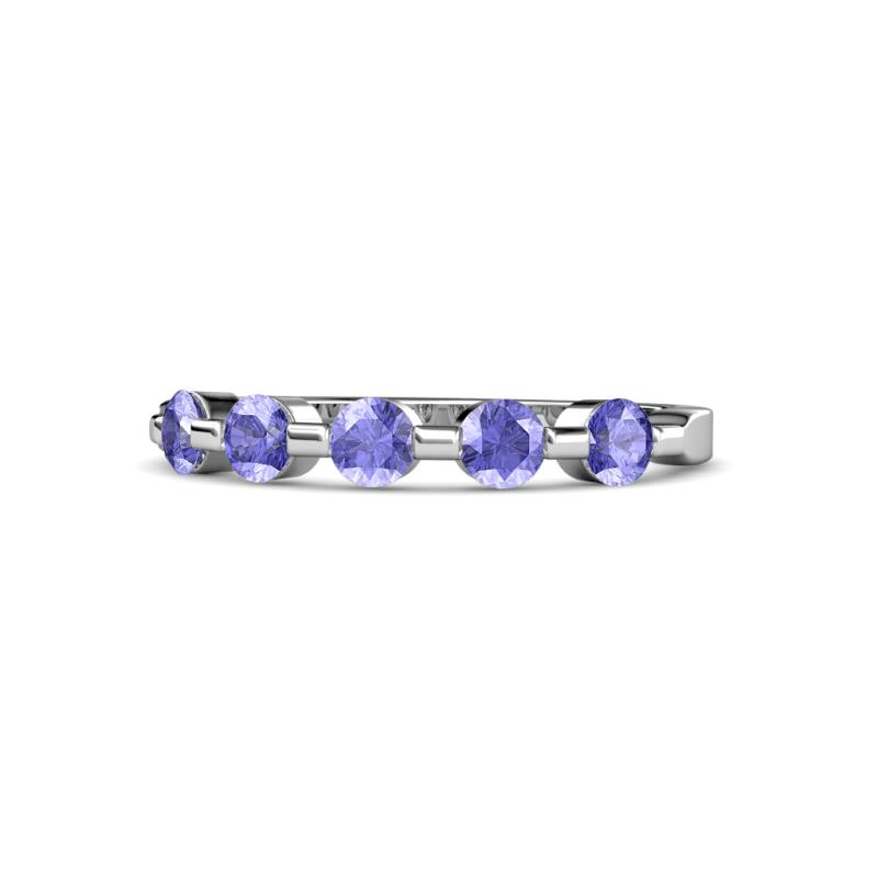 Keva 3.40 mm Tanzanite 5 Stone Wedding Band 