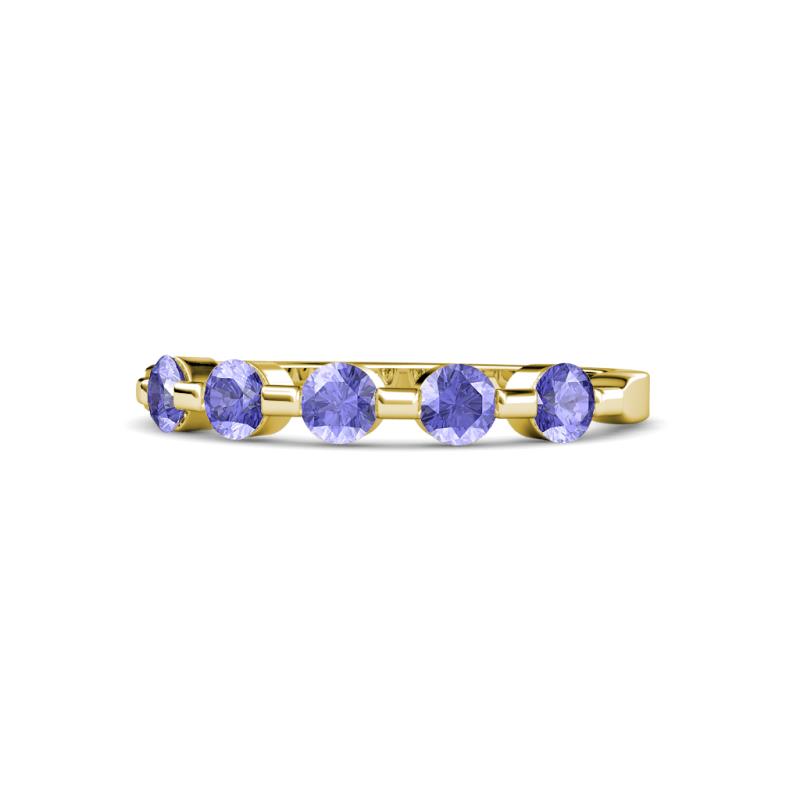 Keva 3.40 mm Tanzanite 5 Stone Wedding Band 