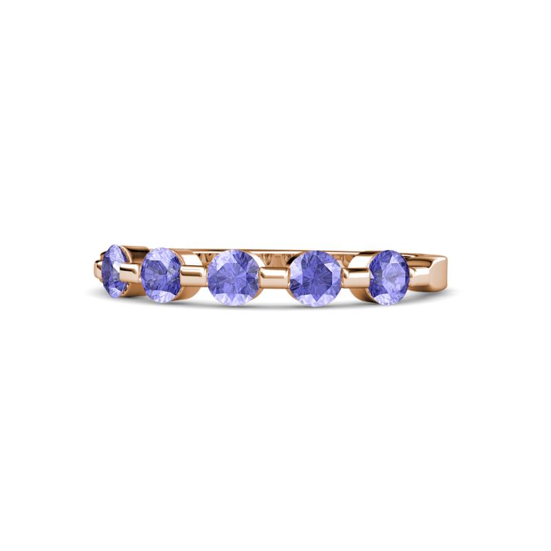 Keva 3.40 mm Tanzanite 5 Stone Wedding Band 