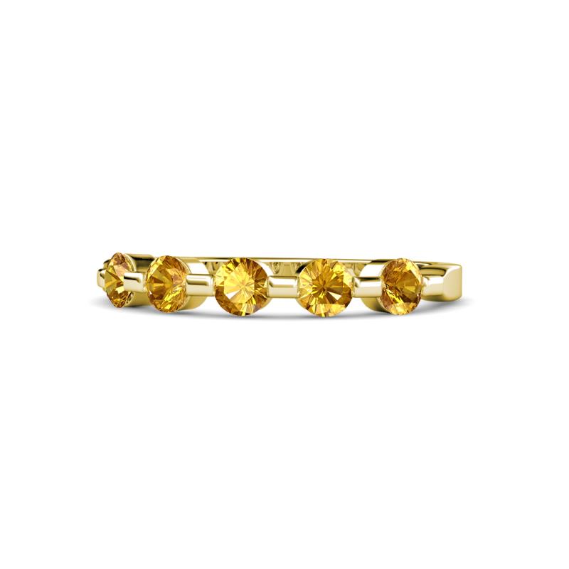 Keva 3.40 mm Citrine 5 Stone Wedding Band 