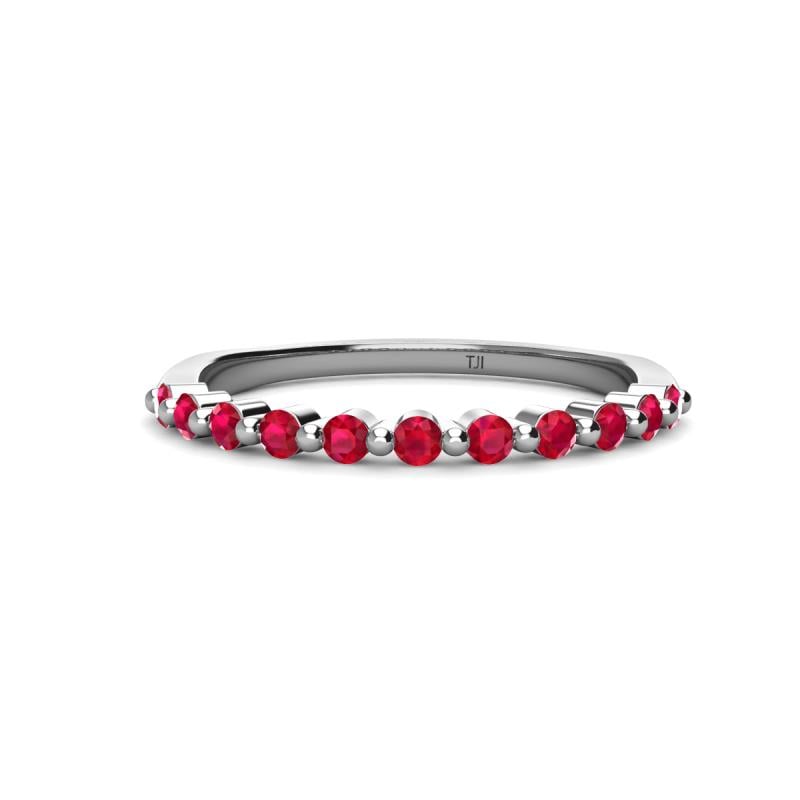 Venice 2.00 mm Round Ruby 11 Stone Wedding Band 