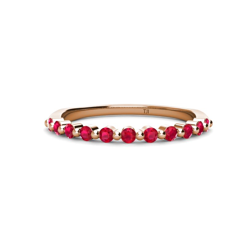 Venice 2.00 mm Round Ruby 11 Stone Wedding Band 