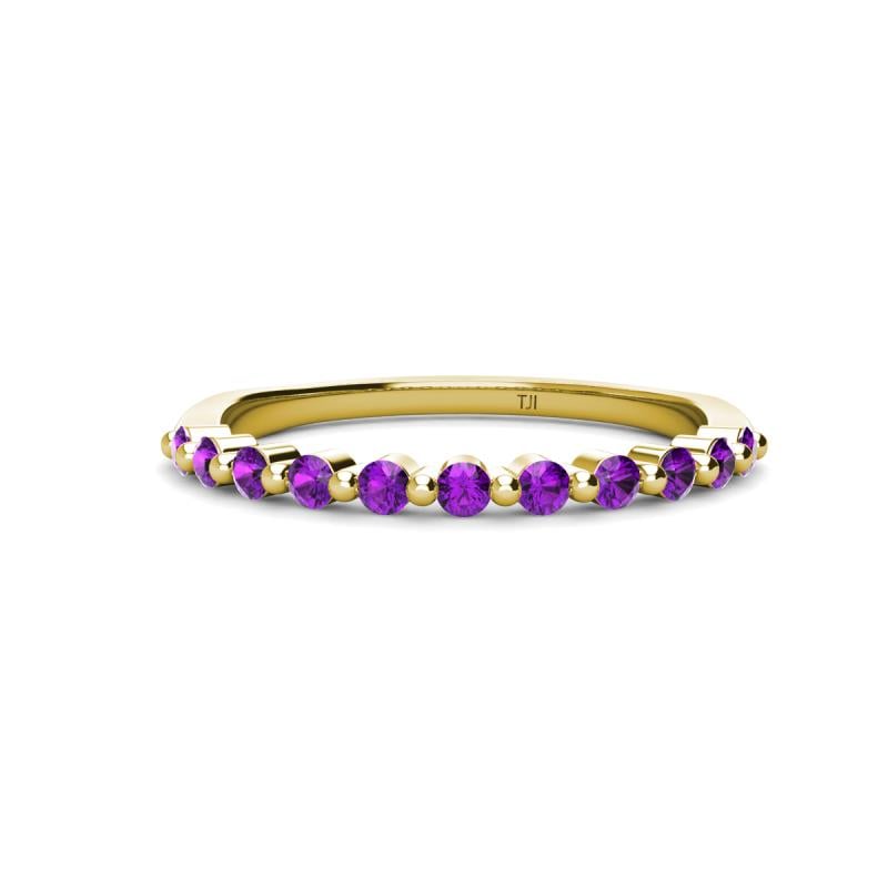 Venice 2.00 mm Round Amethyst 11 Stone Wedding Band 