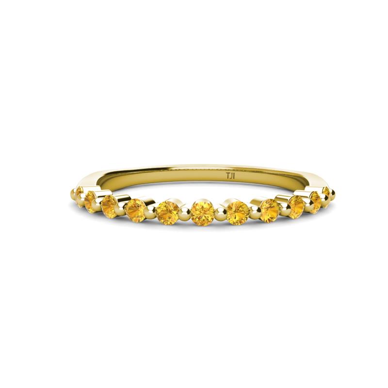 Venice 2.00 mm Round Citrine 11 Stone Wedding Band 