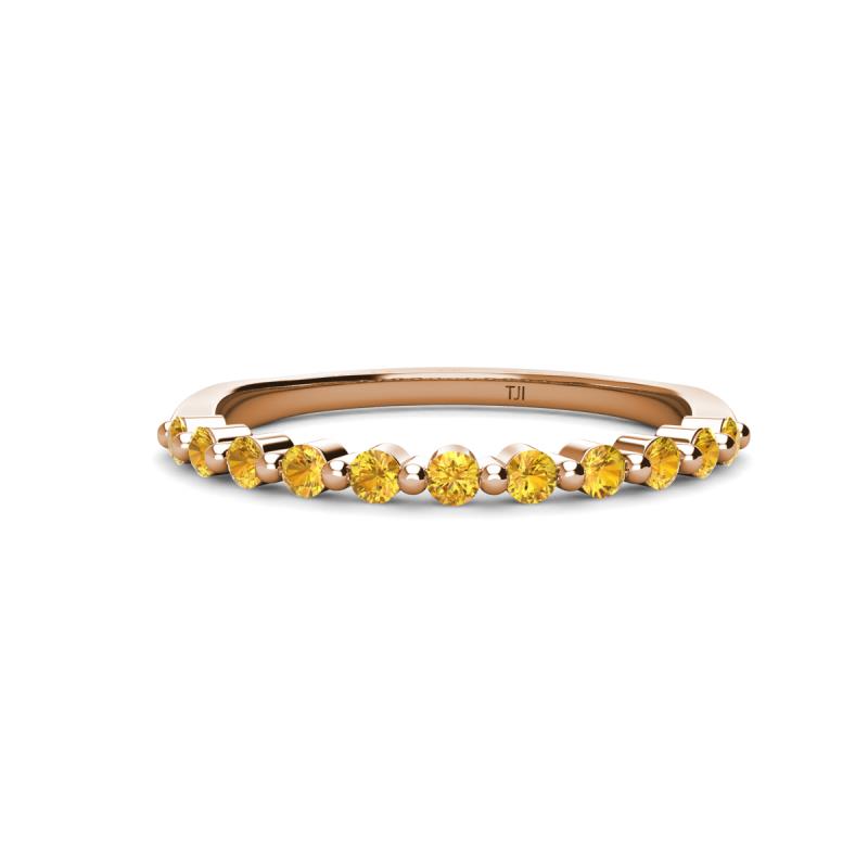 Venice 2.00 mm Round Citrine 11 Stone Wedding Band 