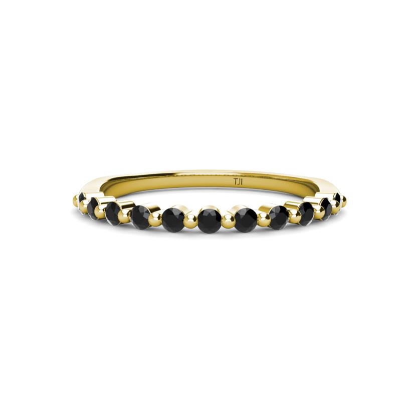 Venice 2.00 mm Round Black Diamond 11 Stone Wedding Band 