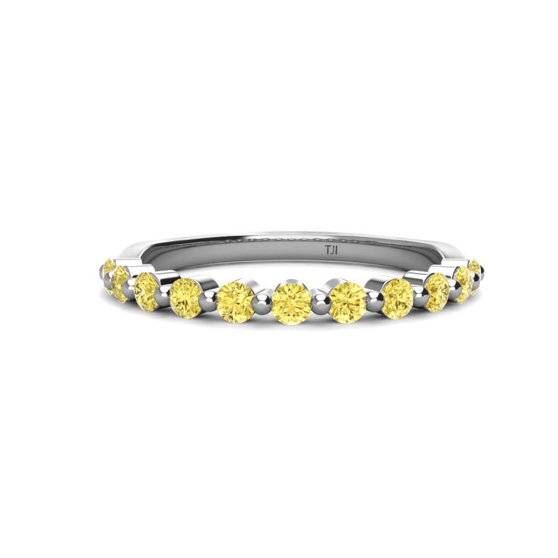 Venice 2.50 mm Round Yellow Sapphire 11 Stone Wedding Band 
