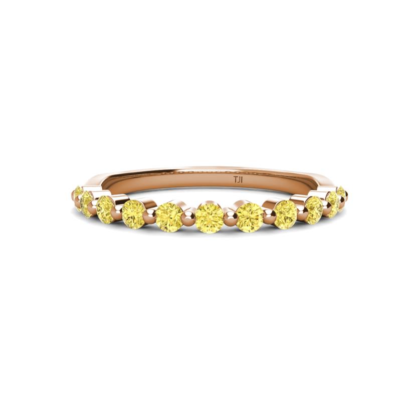 Venice 2.50 mm Round Yellow Sapphire 11 Stone Wedding Band 