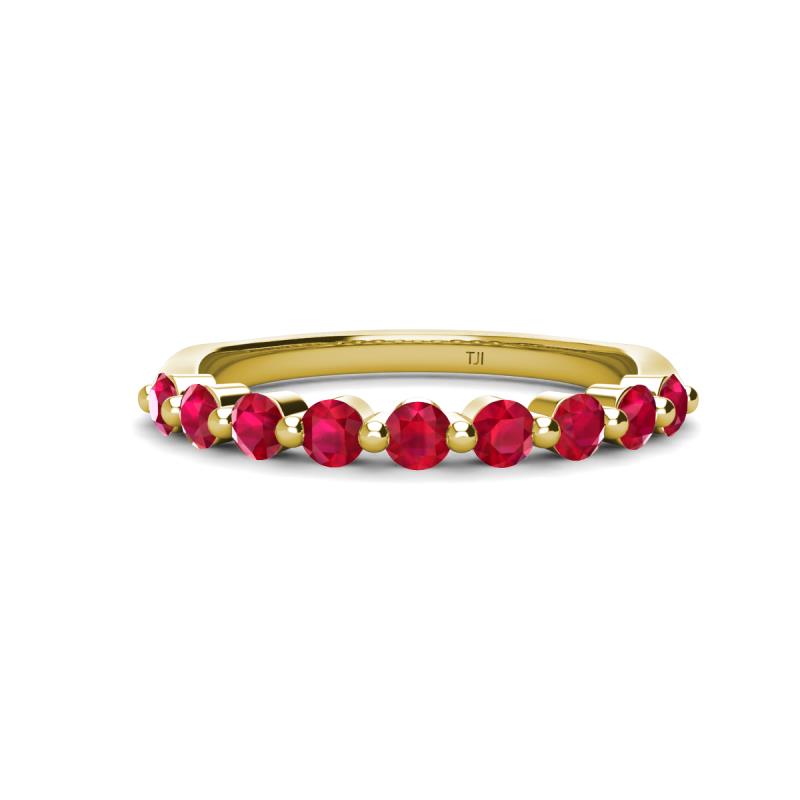 Venice 2.70 mm Round Ruby 9 Stone Wedding Band 
