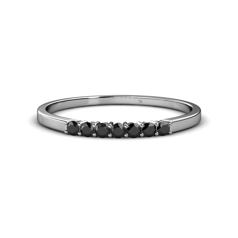 Vivian 2.10 mm Black Diamond 7 Stone Wedding Band 
