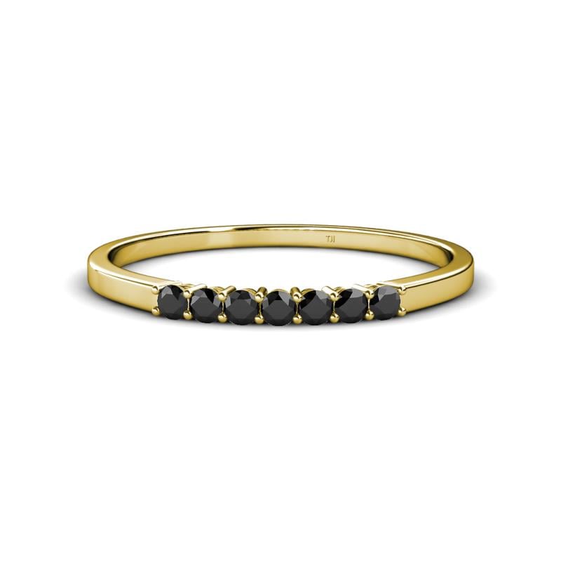 Vivian 2.10 mm Black Diamond 7 Stone Wedding Band 