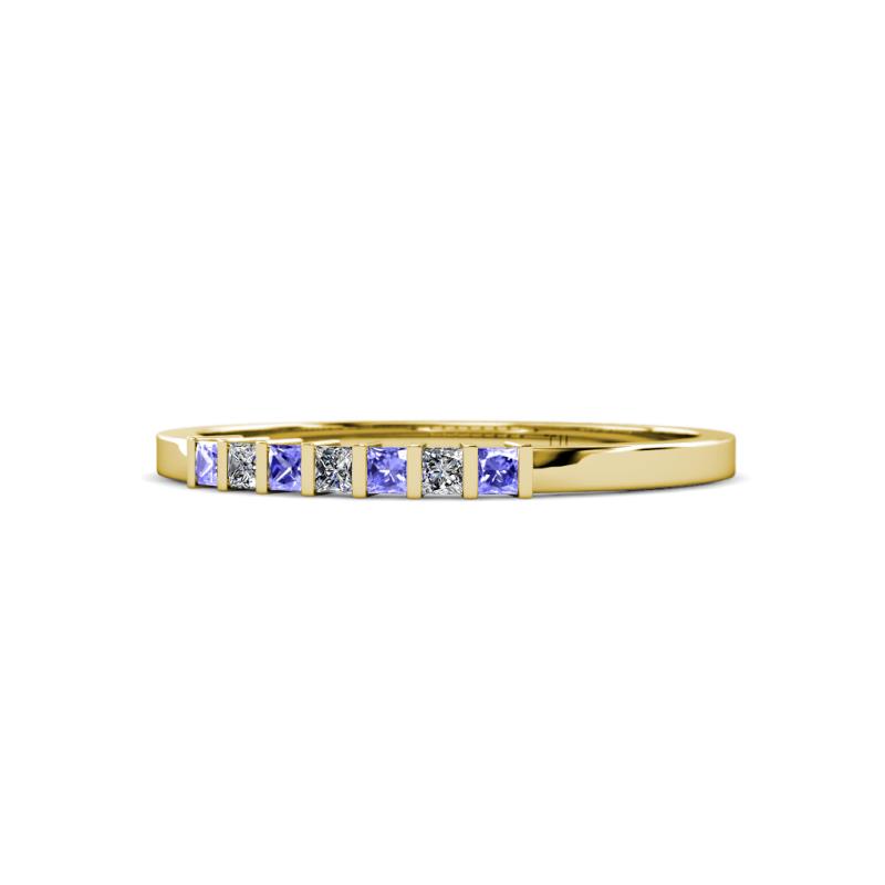 Abila 2.00 mm Tanzanite and Diamond 7 Stone Wedding Band 