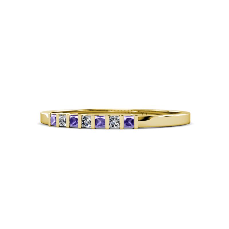 Abila 2.00 mm Iolite and Diamond 7 Stone Wedding Band 