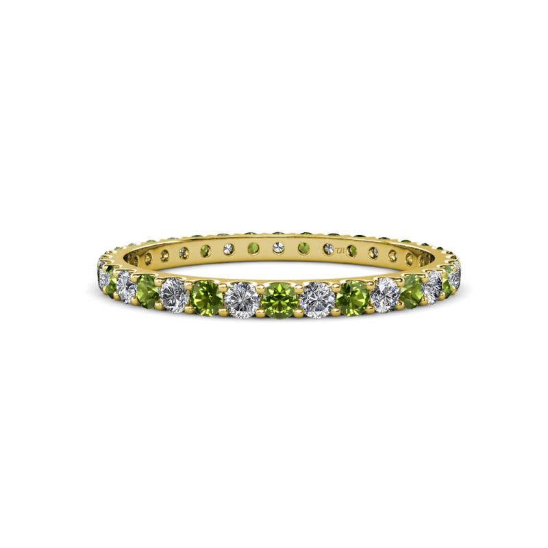 Audrey 2.00 mm Peridot and Diamond U Prong Eternity Band 