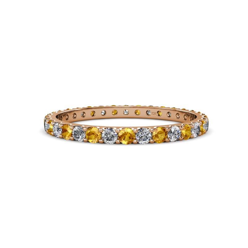 Audrey 2.00 mm Citrine and Lab Grown Diamond U Prong Eternity Band 
