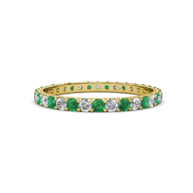 Audrey 2.40 mm Emerald and Diamond U Prong Eternity Band 
