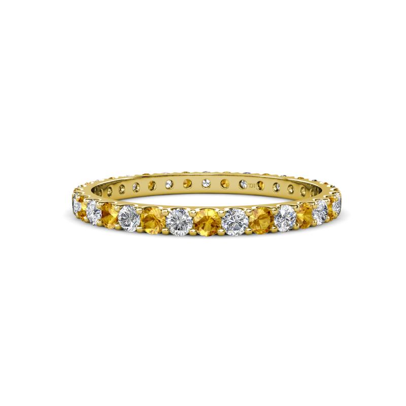 Audrey 2.40 mm Citrine and Lab Grown Diamond U Prong Eternity Band 
