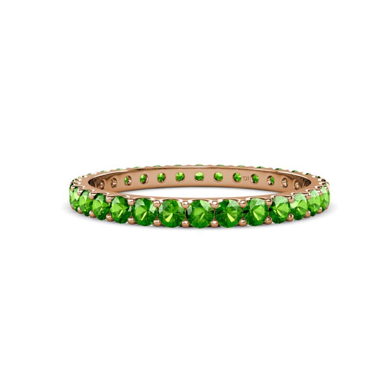 Audrey 2.70 mm Green Garnet U Prong Eternity Band 