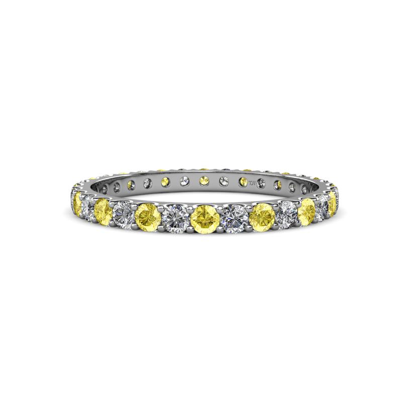 Audrey 2.70 mm Yellow Sapphire and Diamond U Prong Eternity Band 