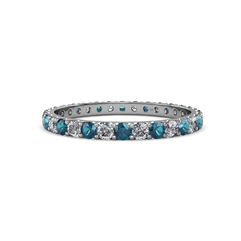 Audrey 2.70 mm London Blue Topaz and Lab Grown Diamond U Prong Eternity Band 