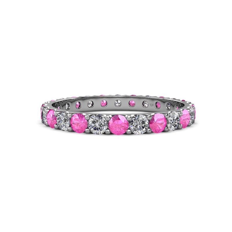 Audrey 3.00 mm Pink Sapphire and Diamond U Prong Eternity Band 
