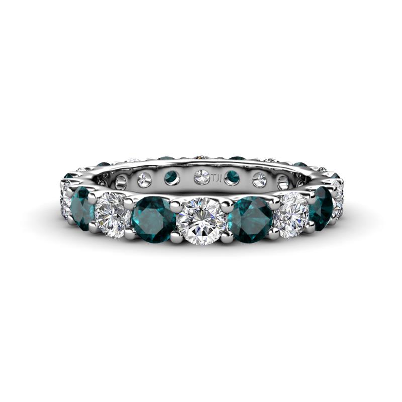 Audrey 3.80 mm London Blue Topaz and Diamond U Prong Eternity Band 