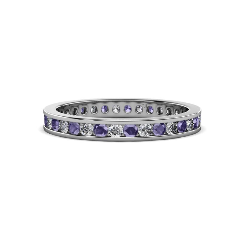 Celina 2.00 mm Round Iolite and Diamond Eternity Band 
