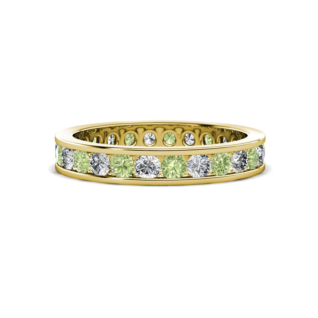 Celina 2.70 mm Round Peridot and Diamond Eternity Band 
