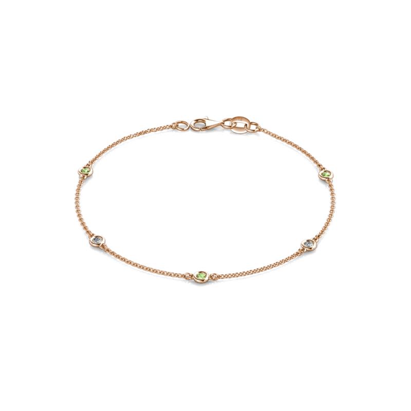 Aizza 0.32 ctw Peridot and Diamond (2.50 mm) Station Bracelet 