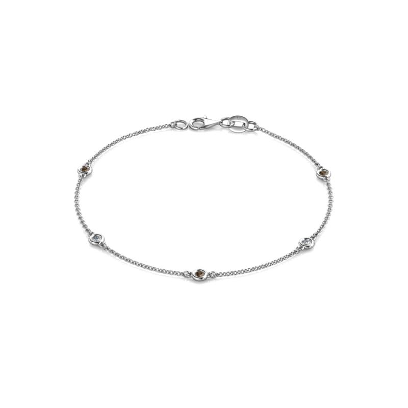 Aizza 0.30 ctw Smoky Quartz and Diamond (2.50 mm) Station Bracelet 